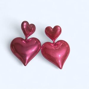 Heart-Shaped Pink Earrings